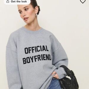 Reformation Chad Classic Crewneck Sweatshirt Grey - Size S